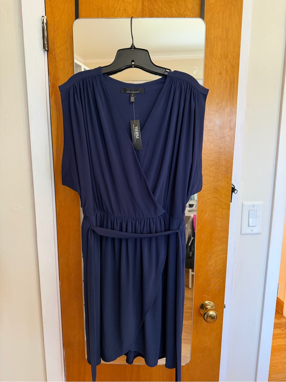 White House Black Market Navy Wrap Dress